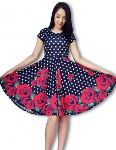 Vestido De Bolinha Anos 60 Festa Vintage Retrô Bola 50 PIN46