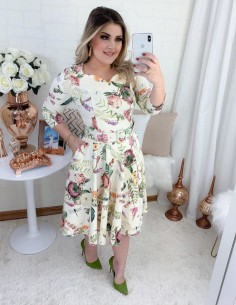 Vestido Floral Bege V02