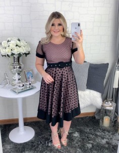 Vestido De Bolinha Tule Preto V03 2