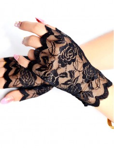 Luva Renda Meio Dedo Curta Aberta 01 10