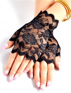 Luva Renda Meio Dedo Curta Aberta 01 10 2