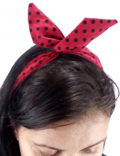 Tiara Lenço De Cabelo Aramada Pin Up Retrô Anos 60 Bolinha Joaninha