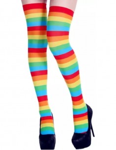 Meia Listrada Colorida Arco Íris 01