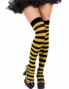 Meia Abelhinha Amarela Preta Listrada Abelha Cosplay 78 Sex 01