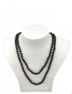 Colar de Pedras Cristais Black Com Duas Voltas