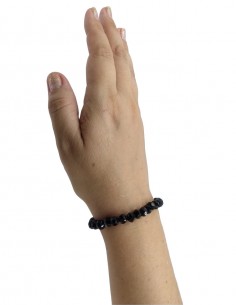 Pulseira de Pedras Cristais Black Com Elástico