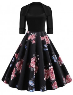 Vestido Retro Vintage Rockabilly Ano 60 Rodado Plus Size V60 01