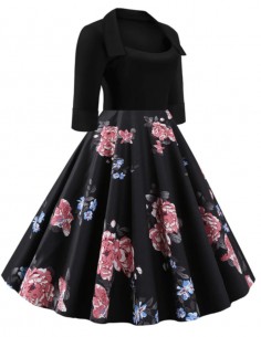 Vestido Retro Vintage Rockabilly Ano 60 Rodado Plus Size V60 01 2