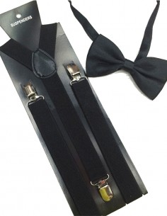 Suspensório + Gravata Borboleta Festa Retrô Anos 60 Vintage