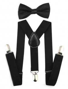 Suspensório + Gravata Preto...