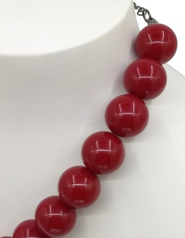 Colar Vermelho Escuro de Bolas Colar Vermelho Escuro de Bolas