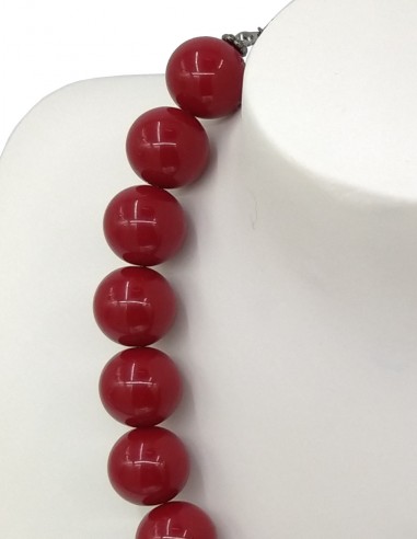 Colar Vermelho Escuro de Bolas Colar Vermelho Escuro de Bolas