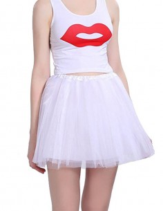 Saiote Anágua Tule Tutu Elástico Vestido Retro Bolas Anos 60 24