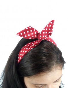 Tiara Lenço De Cabelo Aramada Pin Up Retrô Anos 60 Bolinha 32