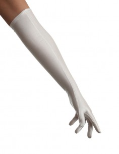 Luvas Em Lycra Cetim Extra Longa Festa Vintage Retrô Anos 60 130