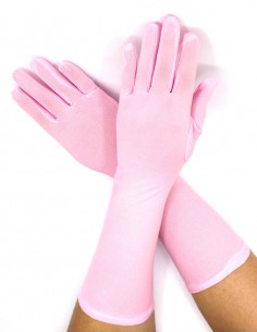 Luvas Helanca Média Festa Vintage Retrô Anos Baile 60 rosa 01