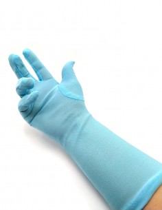 Luvas Helanca Média Festa Vintage Retrô Anos Baile  60 Azul 03 2