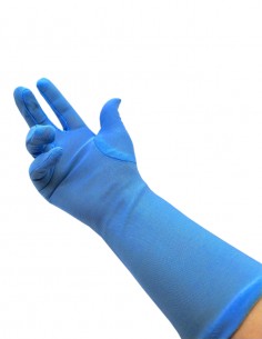 Luvas Helanca Média Festa Vintage Retrô Anos Baile  60 Azul 01 2