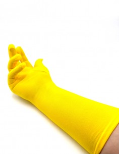 Luvas Helanca Média Festa Vintage Retrô Anos Baile  60 Amarelo 03 2