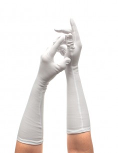 Luvas Em Cetim Média Festa Vintage Retrô Anos 60 Bolas 05