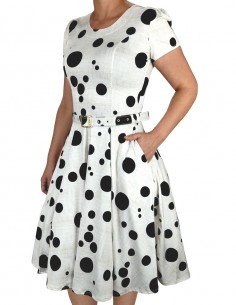 Vestido Feminino Retrô De Bolas Anos 60 Vintage Pinup 10