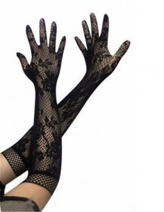 Luva Renda Sensual Extra Longa Cosplay Rock Sexy Noiva Festa