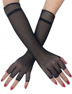 Luva Renda Sensual Longa Cosplay Rock Sexy Noiva Festa Meio Dedo