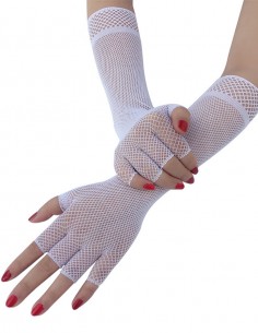 Luva Renda Sensual Longa Cosplay Rock Sexy Noiva Festa Meio Dedo 20