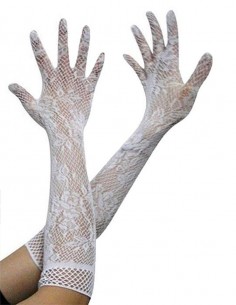 Luva Renda Sensual Extra Longa Cosplay Rock Sexy Noiva Festa 20