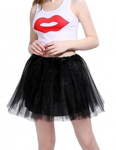 Saiote Anágua Tule Tutu Elástico Vestido Retro Bolas Anos 60