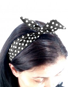 Tiara Lenço De Cabelo Aramada Pin Up Retrô Anos 60 Bolinha
