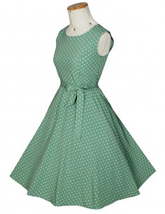 Vestido De Bolinha Verde P47 2