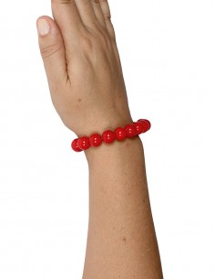 Pulseira de Bolas Vermelhas Com Elástico 01
