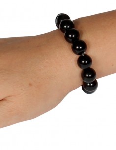 Pulseira de Bolas Pretas Com Elástico 02 2