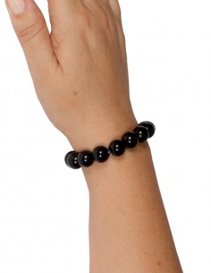 Pulseira de Bolas Pretas Com Elástico 02