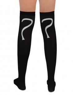 Meia Retro Vintage de Gatinho Gato Gatinha Com Rabo Geek Fantasia Cosplay Boneca Preto 01 2
