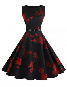 Vestido Casual Floral Retro Vintage Retrô V08 01