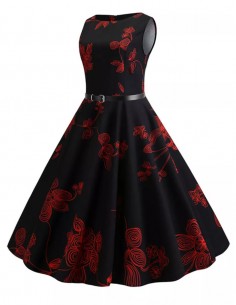 Vestido Casual Floral Retro Vintage Retrô V08 01 2