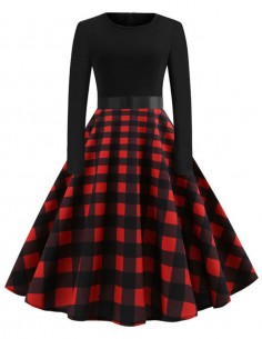 Vestido Casual Xadrez Retro Vintage Retrô V12 01