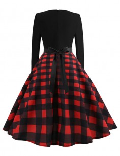 Vestido Casual Xadrez Retro Vintage Retrô V12 01 2
