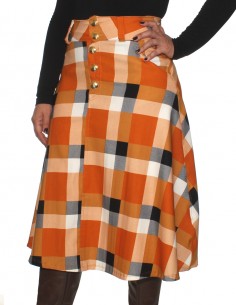 Saia Feminina Xadrez Retrô Anos 60 Vintage Pinup Cosplay 11
