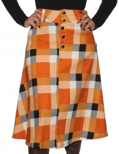 Saia Feminina Xadrez Retrô Anos 60 Vintage Pinup Cosplay 11 2