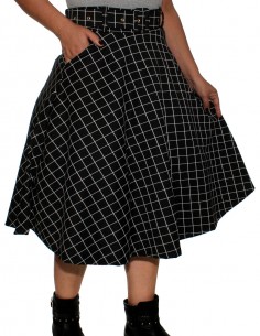 Saia Feminina Xadrez Retrô Anos 60 Vintage Pinup Cosplay 11 2