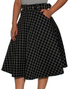 Saia Feminina Xadrez Retrô Anos 60 Vintage Pinup Cosplay 11