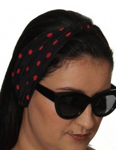 Faixa Cabelo Turbante Com Nó Retro Anos 60 Bolinhas Festa Tiara 06