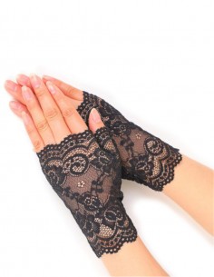 Luvas Renda Curta Sem Dedo...