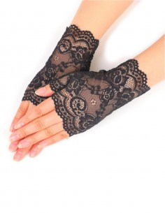 Luvas Renda Curta Sem Dedo... 2