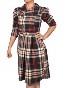 Vestido Casual Xadrez Retro Vintage Retrô V13 08 2