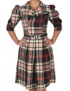 Vestido Casual Xadrez Retro Vintage Retrô V13 08