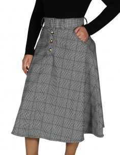 Saia Feminina Xadrez Retrô Anos 60 Vintage Pinup Cosplay 61